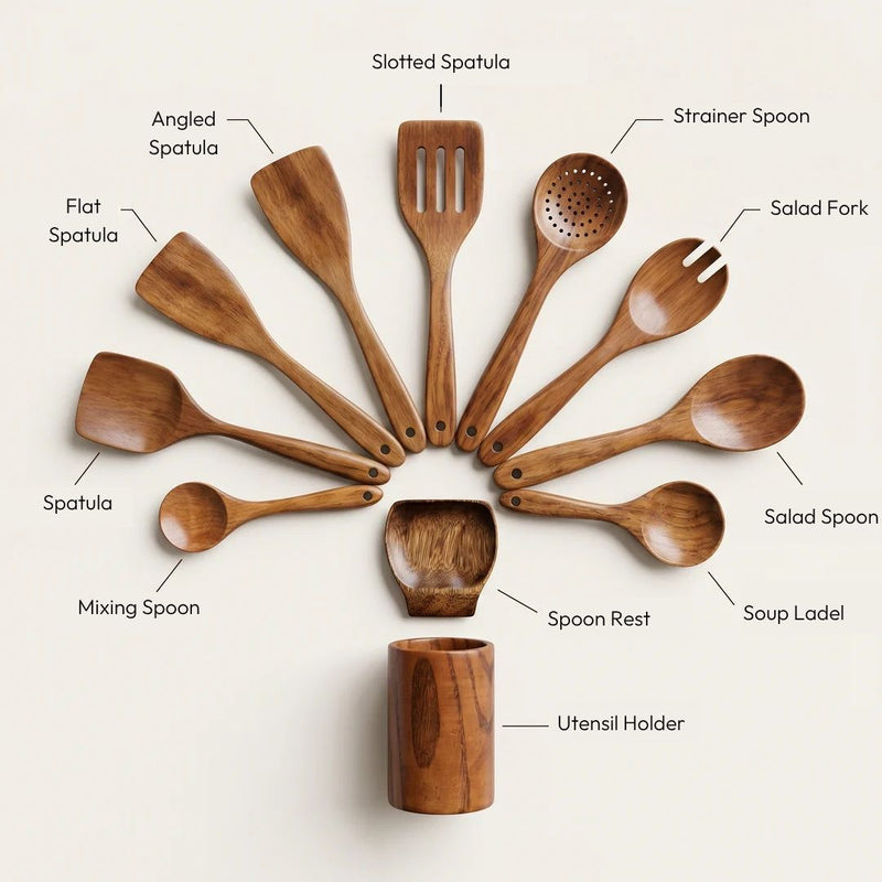 Teak Utensil Set