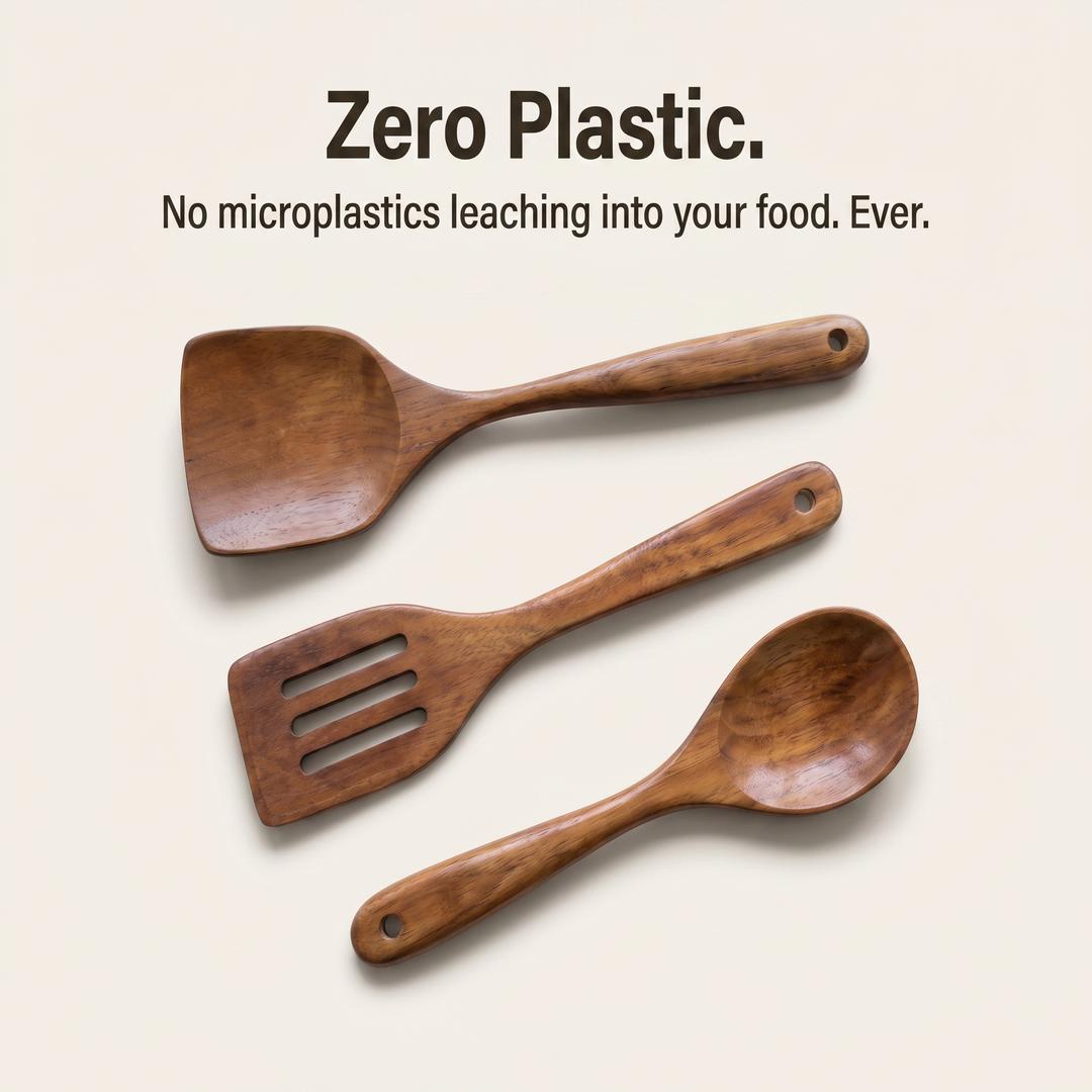 Teak Utensil Set